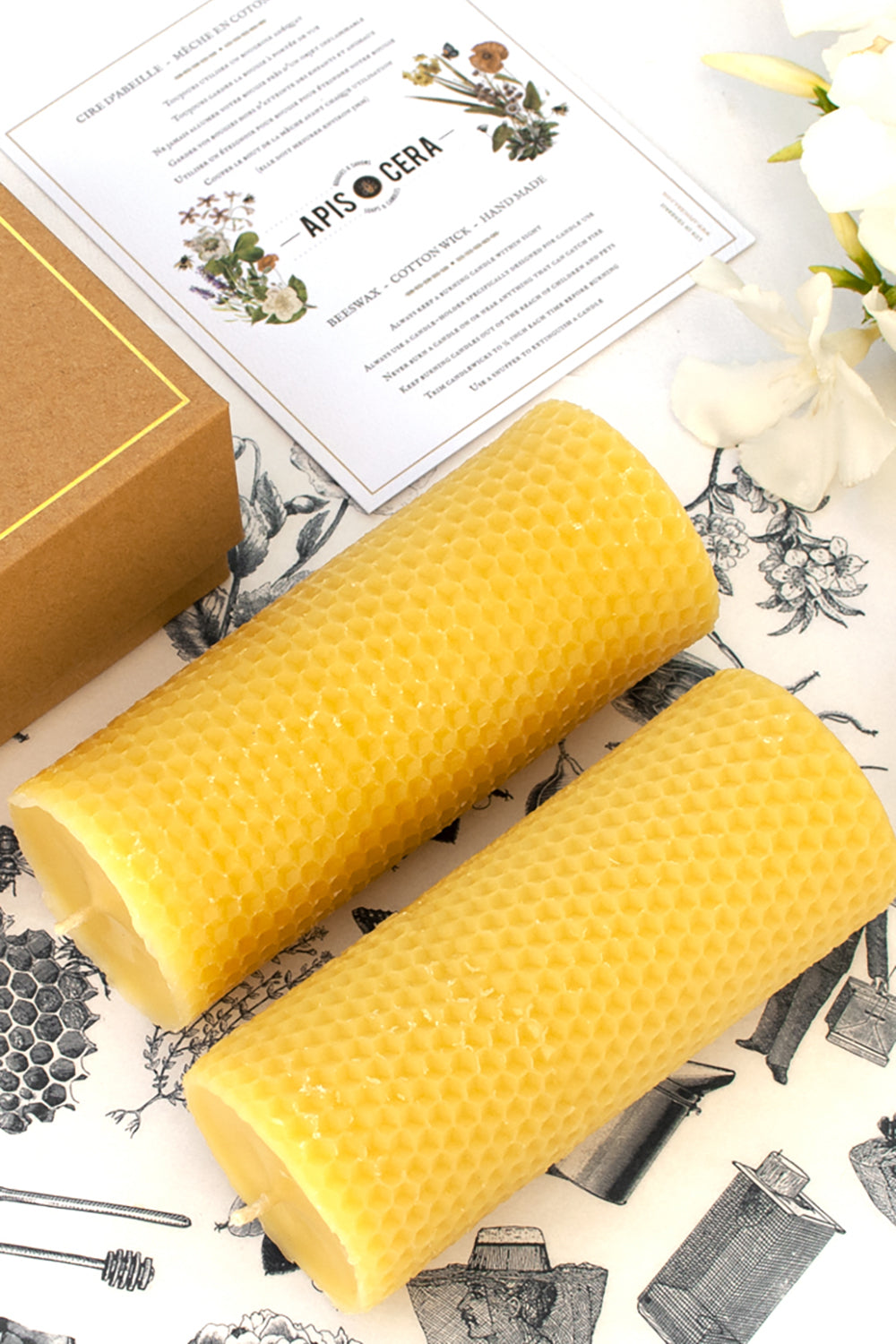 Bougies Ambroise - Box of 2 Beeswax Pillar Candles