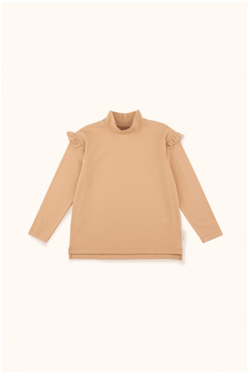 Solid Mockneck Tee - Dark Nude