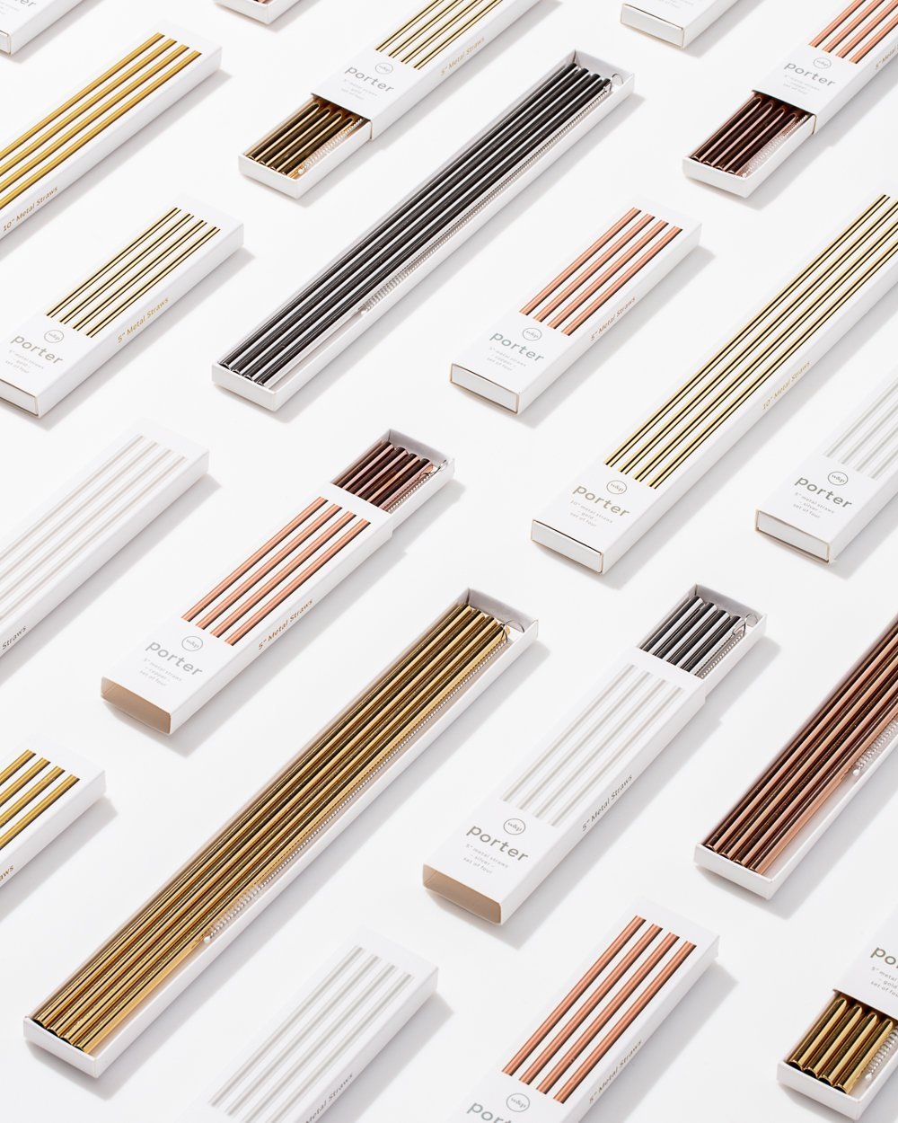 Porter Metal Straws - Set of 4